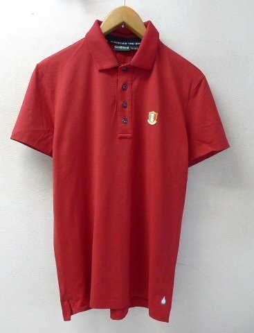 ◆CHERVO シェルボ　イタリア　エンブレム付 ポロシャツ 赤 サイズ50 美品_画像1