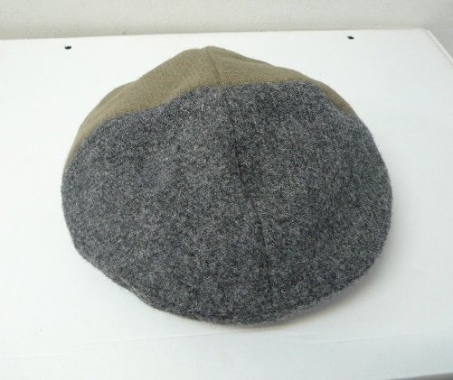 ◆Harris Tweed ハリスツィード × INFIELDER DESIGN GWYNN インフィルダーデザイン クレイジーパターン ベレー帽 切替　２トーン　美品_画像2