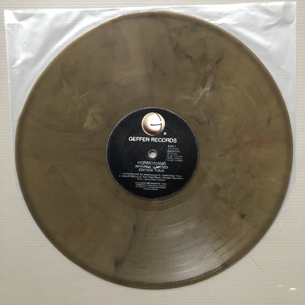  good record 1992 year ultra rare Australia record original Release record niruva-naNirvana LP color record Hormoaning (Exclusive Australian \'92 Tour EP)