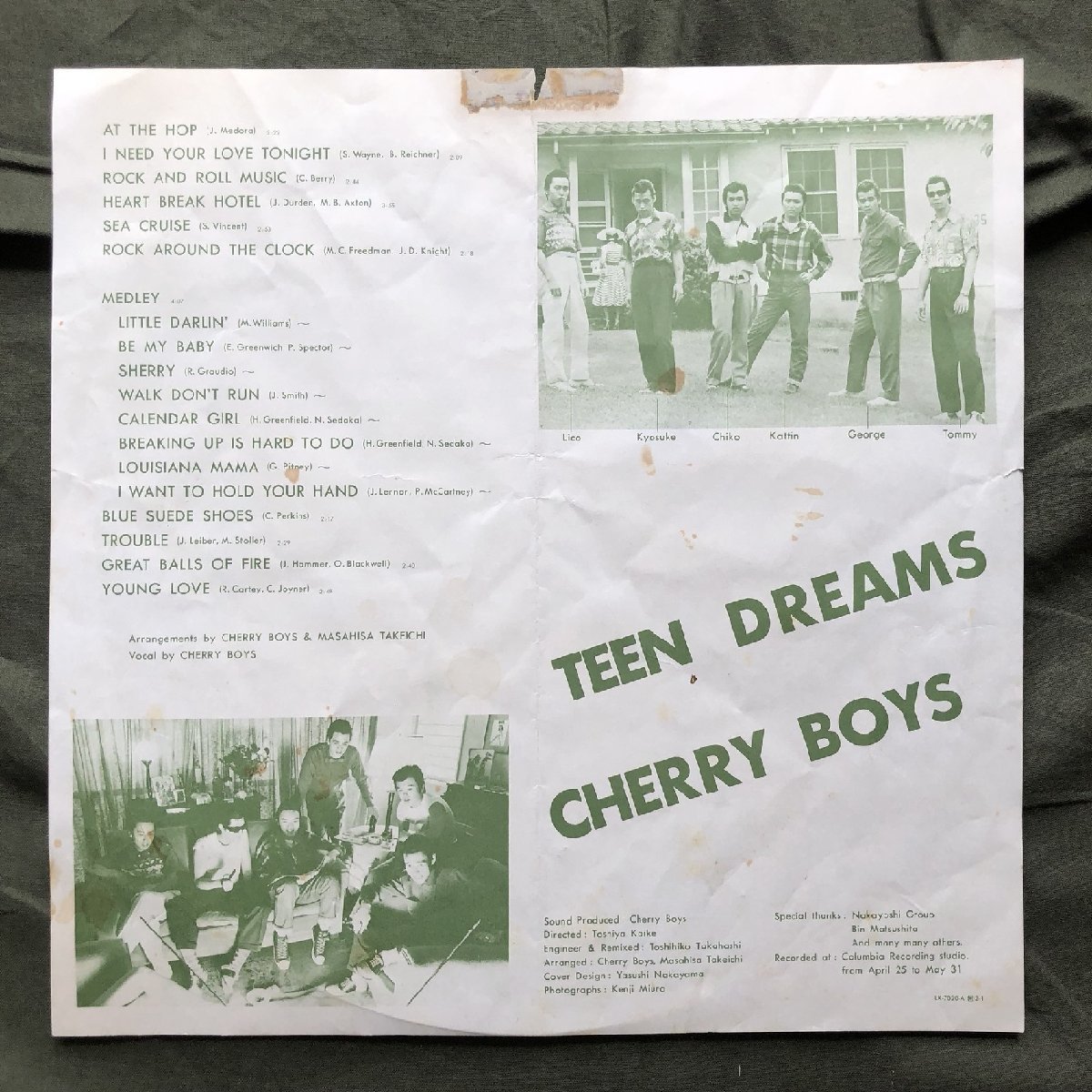 良ジャケ 1977年 オリジナルリリース盤 チェリー・ボーイズ Cherry Boys LPレコード ティーン・ドリームス Teen Dreams 帯付 At The Hop_画像6