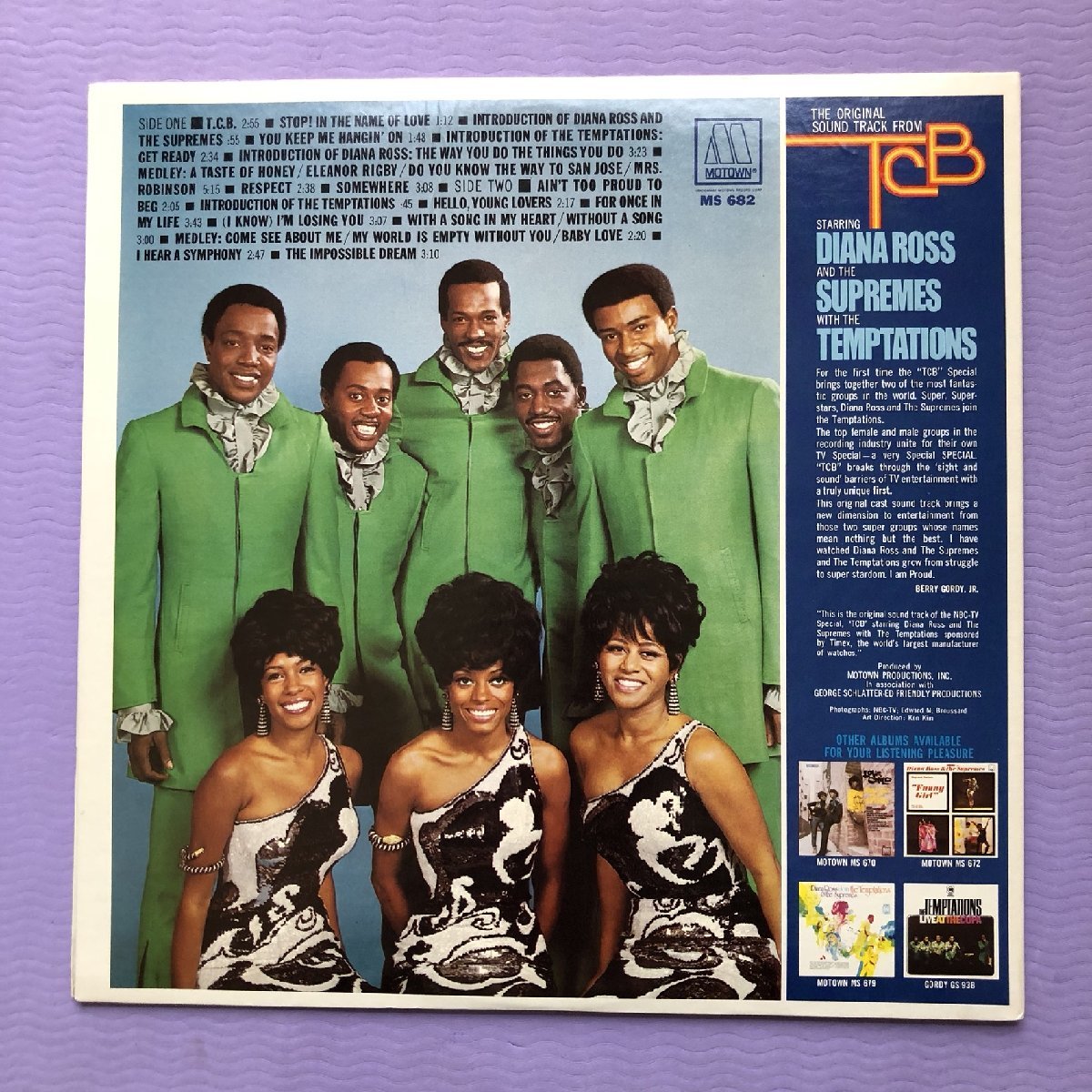 原信夫Collection 傷なし美盤 1968年米国オリジナルリリース盤 Diana Ross & The Supremes & The Temptations LPレコード Soundtrack TCB_画像2