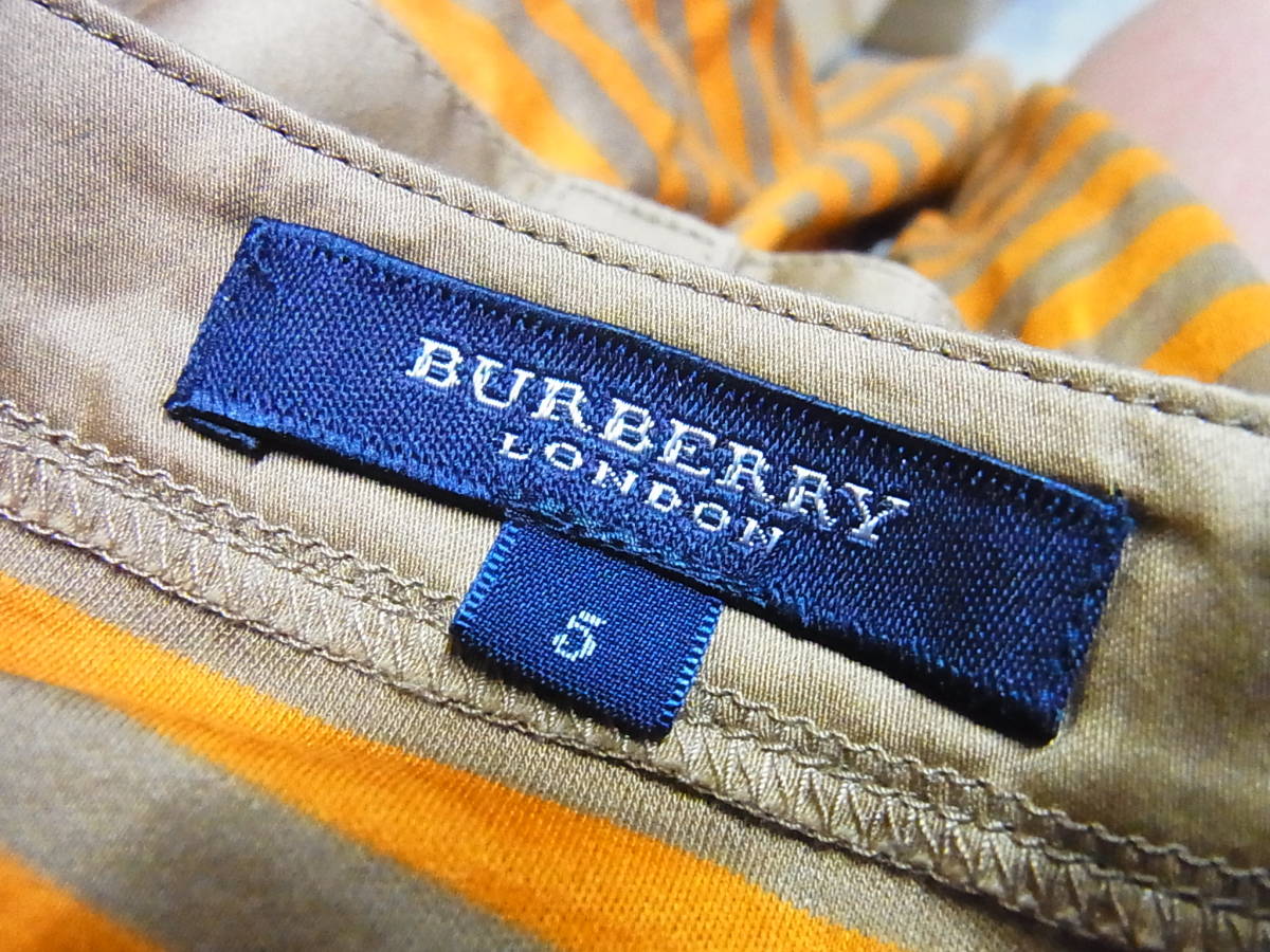 綺麗 BURBERRY LONDON バーバリーロンドン リヨセル素材 ボーダー ロンT カットソー サイズ5_画像6