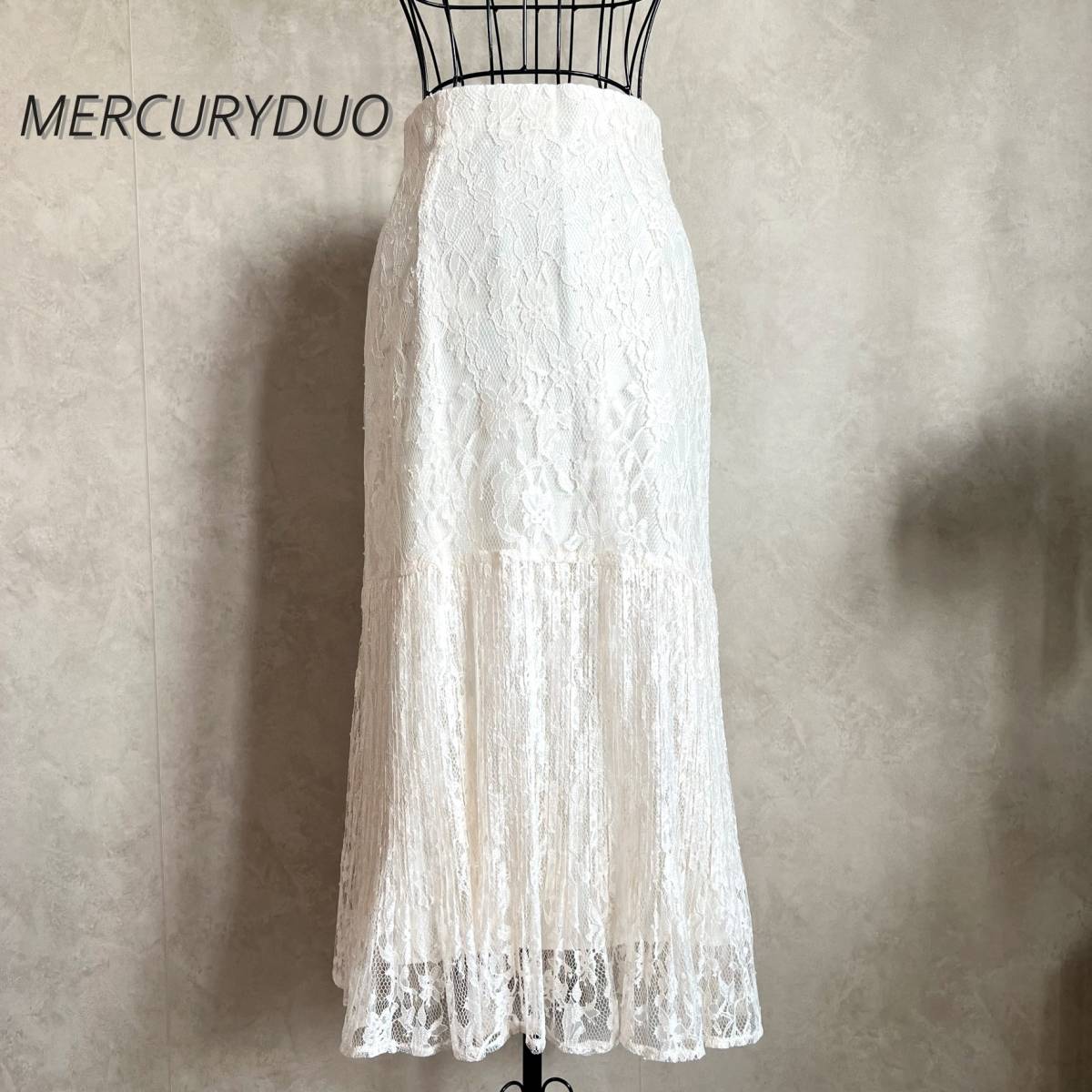 [ прекрасный товар ]MERCURYDUO Mercury Duo гонки плиссировать tia-do юбка S слоновая кость 002220801101