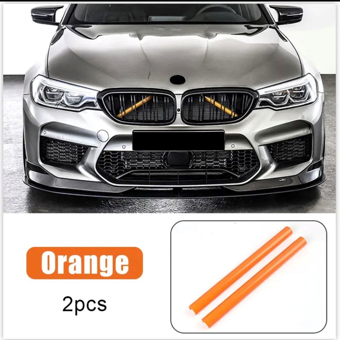 デザイン性UP♪ BMW フロントグリル 補強バー カバー オレンジ M2 F87 CS コンペティション エディションブラックシャドウ_画像1