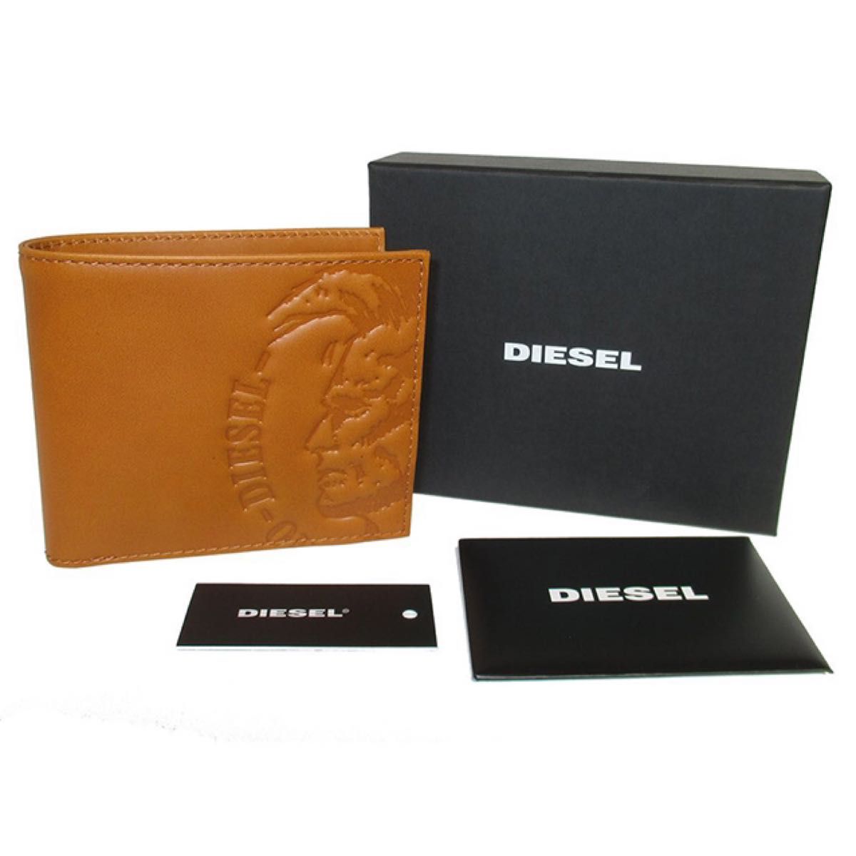 DIESEL ディーゼル 二つ折り札入 メンズ財布 100% 牛革 X04763 Golden Brown