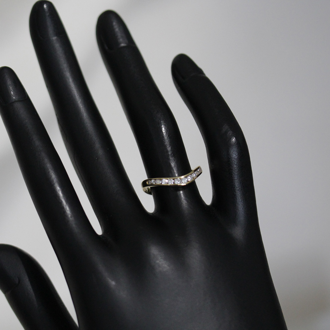 タサキ ダイヤ 0.36ct ウエーブ リング 11号 K18YG 新品仕上済○指輪