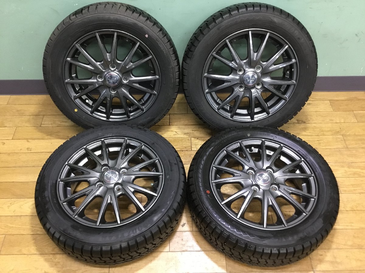 2022年製 GOODYEAR ICENAVI 155/65R14 スタッドレス & 社外 weds製 SHAKEDOWN 14×4.5J＋45 PCD100 ハブ径73 4穴 4本 2306271　2階 石_4本共にパンク修理の跡はございません。