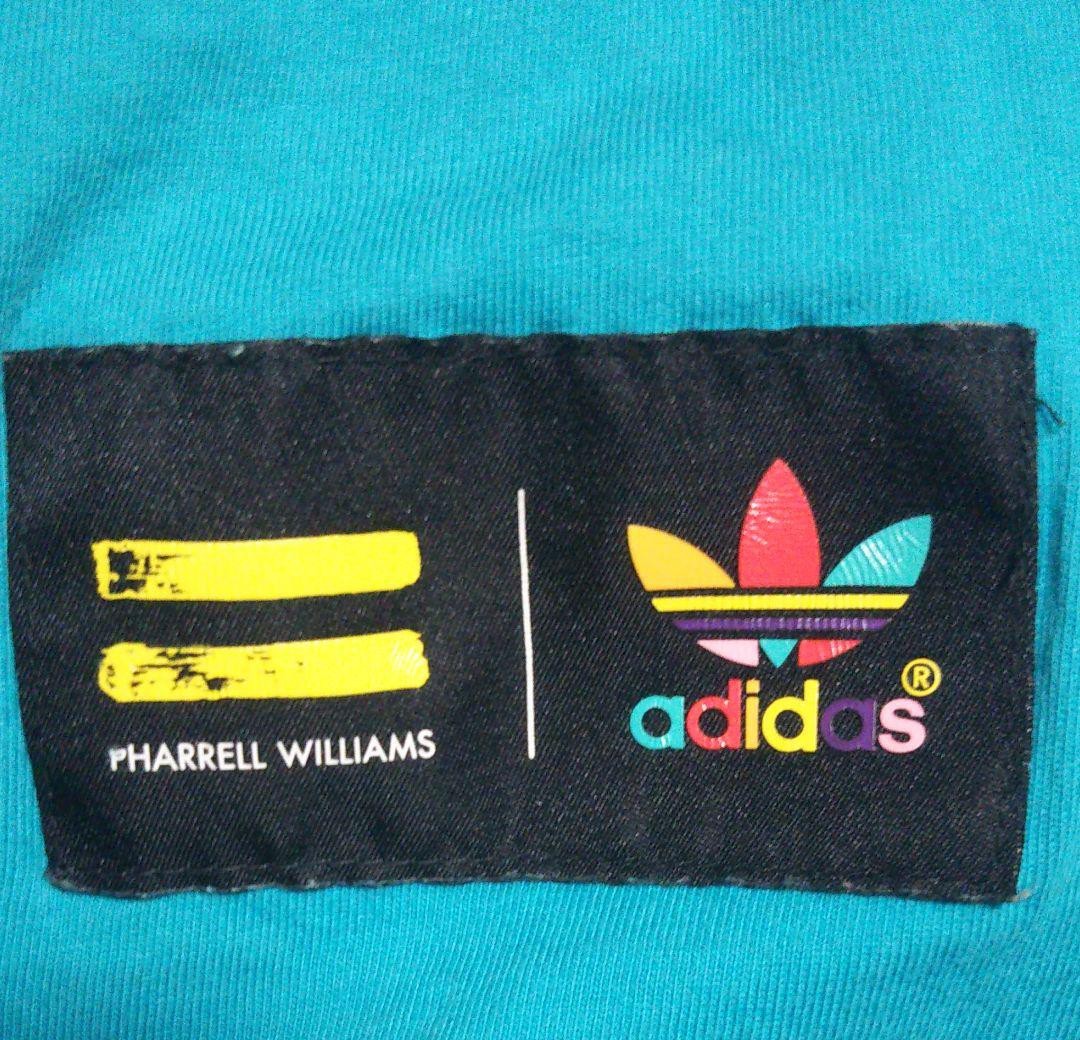adidas Pharrell Williams コラボ アディダス ファレルウィリアムス Tシャツ カットソー マルチカラー ビッグロゴ カラフル_画像3