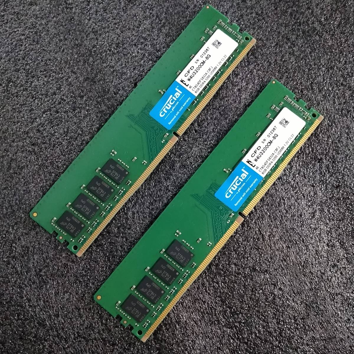【中古】DDR4メモリ 16GB(8GB2枚組) CFD W4U3200CM-8G(Crucial CT8G4DFS832A) [DDR4-3200 PC4-25600]