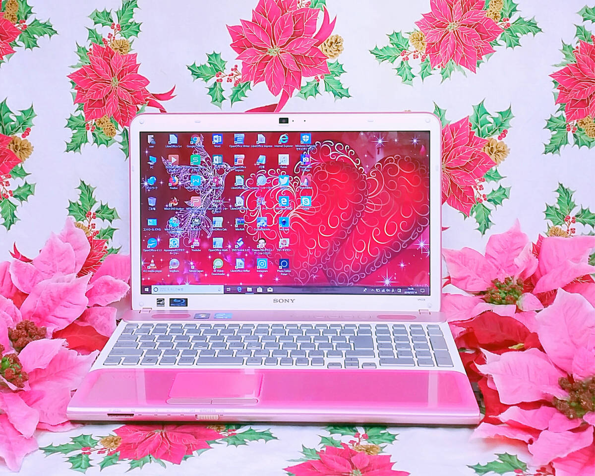 爆速2世代Core-i5/極上品/大人気SONY VAIOピンク色/ブルーレイ/ソフト