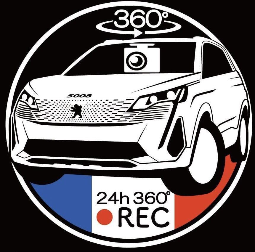 プジョー　5008 ドラレコ　ドライブレコーダー　ステッカー　無料車種やカラーリングの変更承ります_画像1