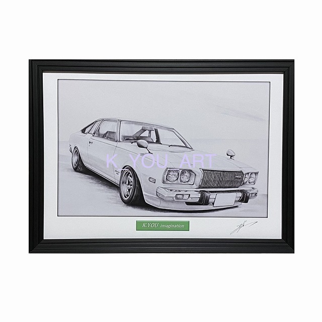  Mazda MAZDA Cosmo AP [ pencil sketch ] famous car old car illustration A4 size amount attaching autographed 