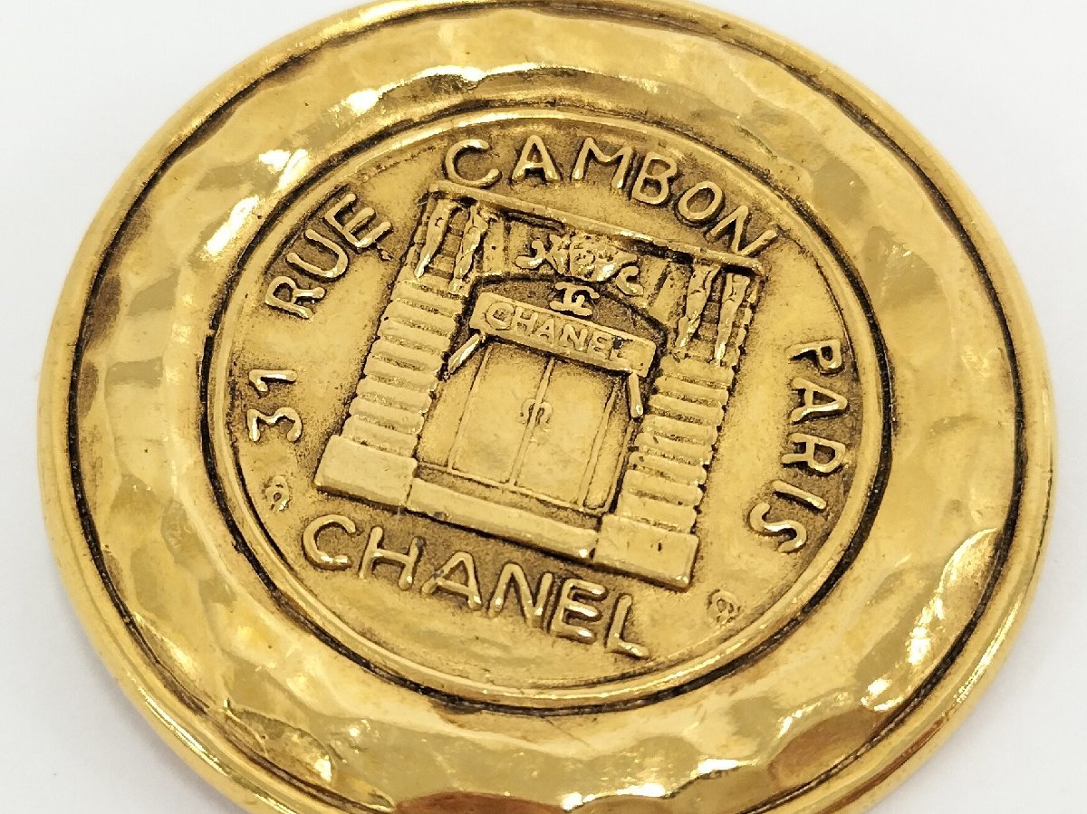○シャネル CHANEL ヴィンテージ ブローチ ラウンド カンボン GP