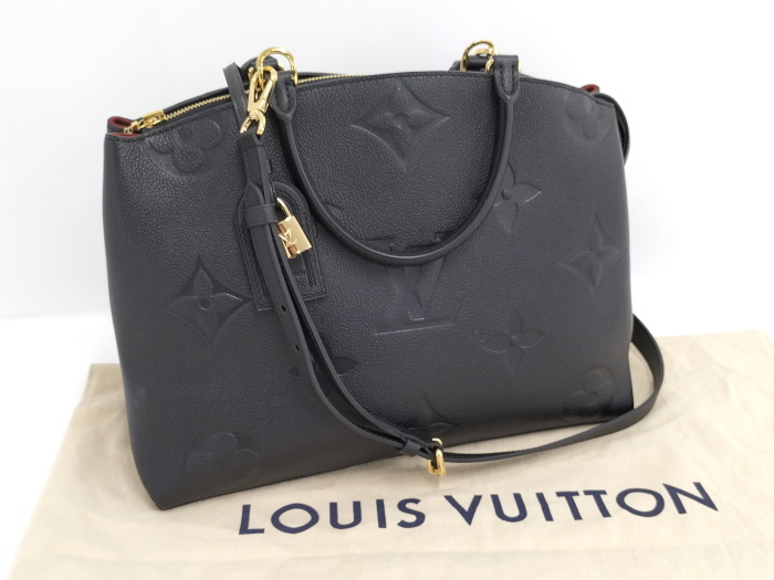 【中古】LOUIS VUITTON グラン パレMM 2WAY バッグ モノグラムアンプラント レザー ブラック M45811_画像10