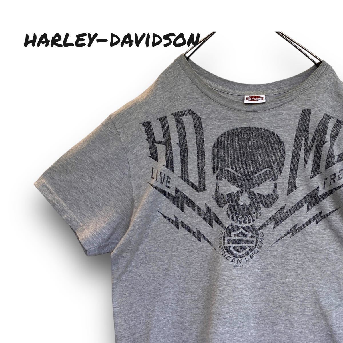 スカル　90s US製　HARLEY-DAVIDSON 半袖Ｔシャツ XLサイズ