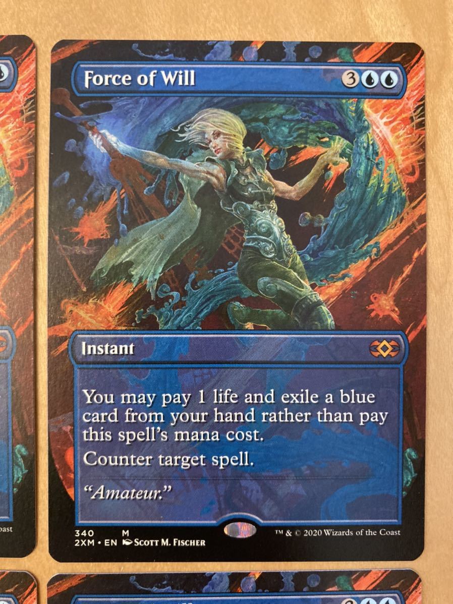 2XM 意志の力 force of will 英拡張４枚セット　フルアート　MTG ダブルマスターズ