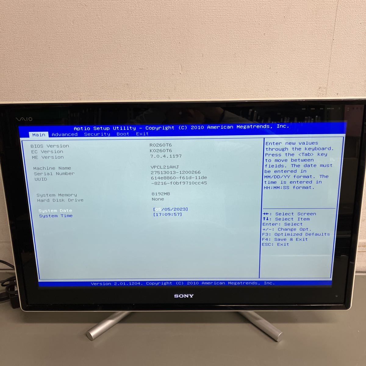 Y115 SONY 一体型 パソコン VAIO PCG-21512N Core i5-第二世代 メモリ
