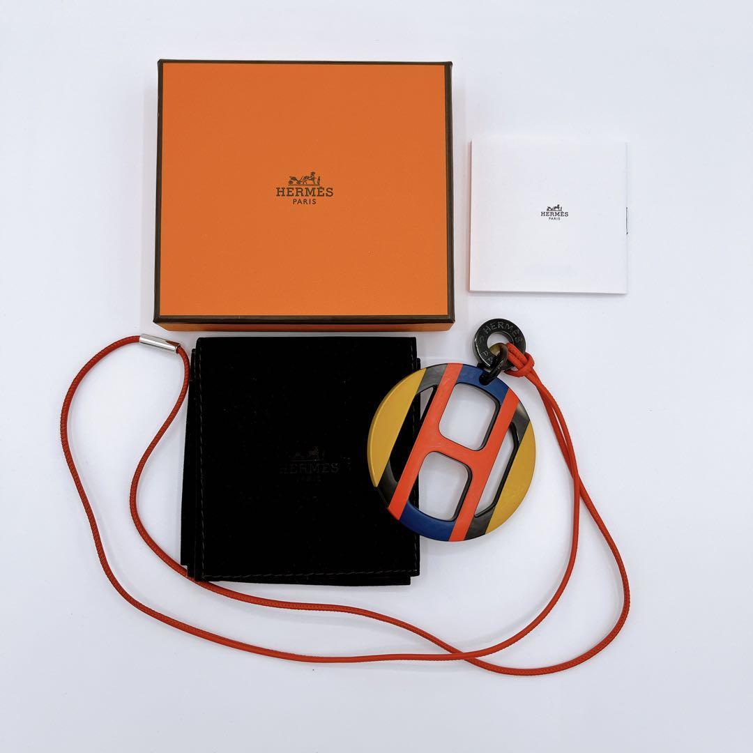 ブランド HERMES エルメス Hエキップ ネックレス バッファローホーン