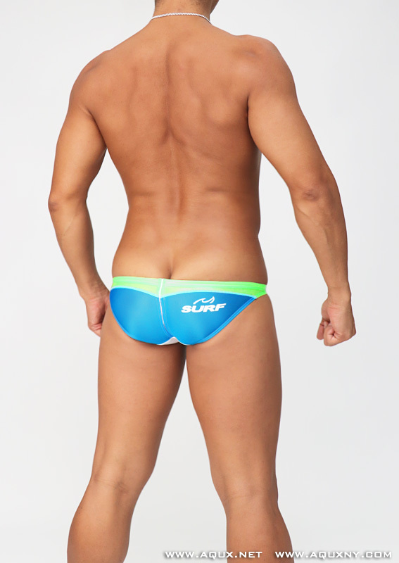 AQUX 競パン Blue×Light Green 新品 SSサイズ Vパン ビキニ 脇幅狭い
