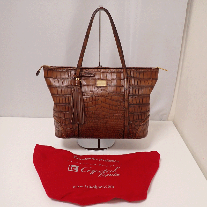 LEATHER JEWELS レザージュエルズ 最高級マットクロコダイル トート