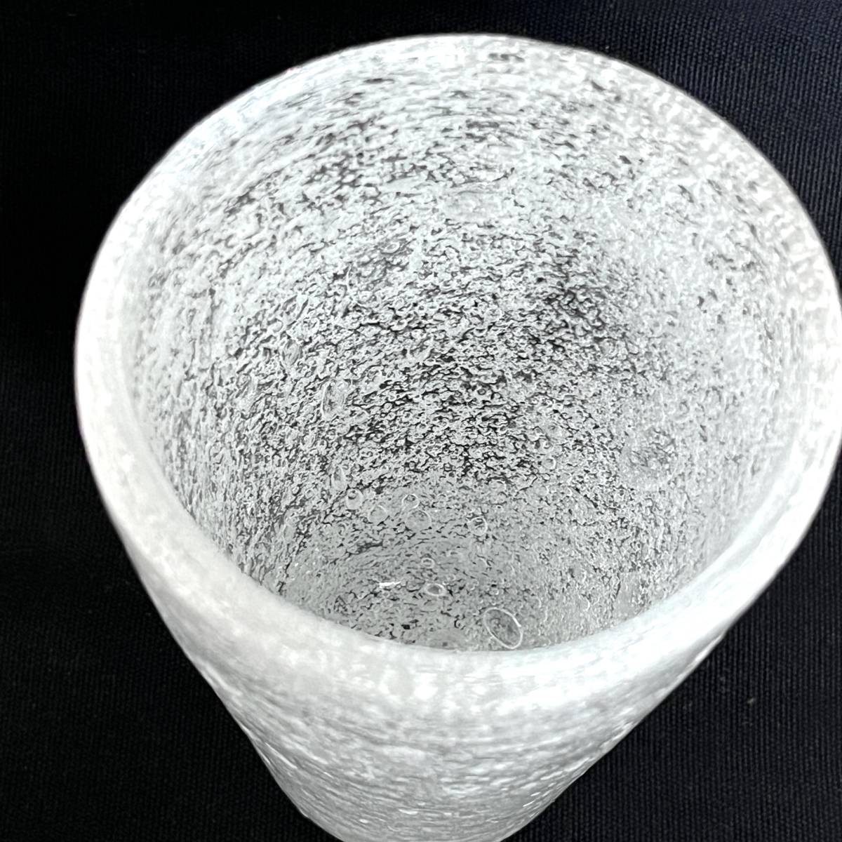 小さい泡のグラス　ガラスコップ　タンブラー　気泡　氷裂　吹きガラス　1客（3146）未使用
