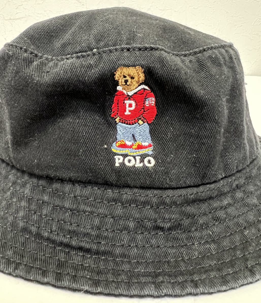 Polo Bear Bear Everyday Cotton Bucket Hat ポロラルフローレン ベアー ベアー バケットハット コットン size 59cm ブラック_画像3