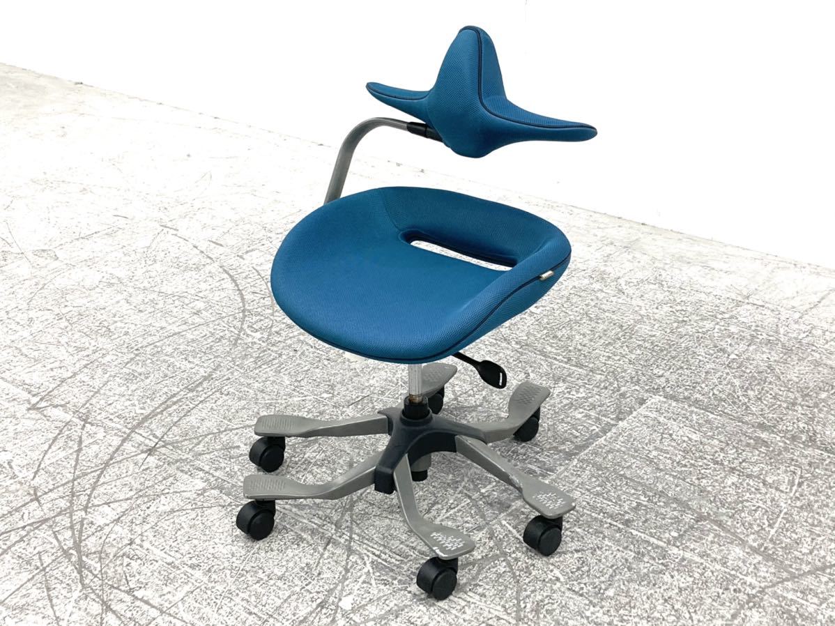 【美品】 Wooridul Chair/ウリドュルチェア　iPole7 姿勢矯正　腰痛対策　サポートチェア　高機能　キャスター脚　デスクチェア　オフィス メッシュ張り