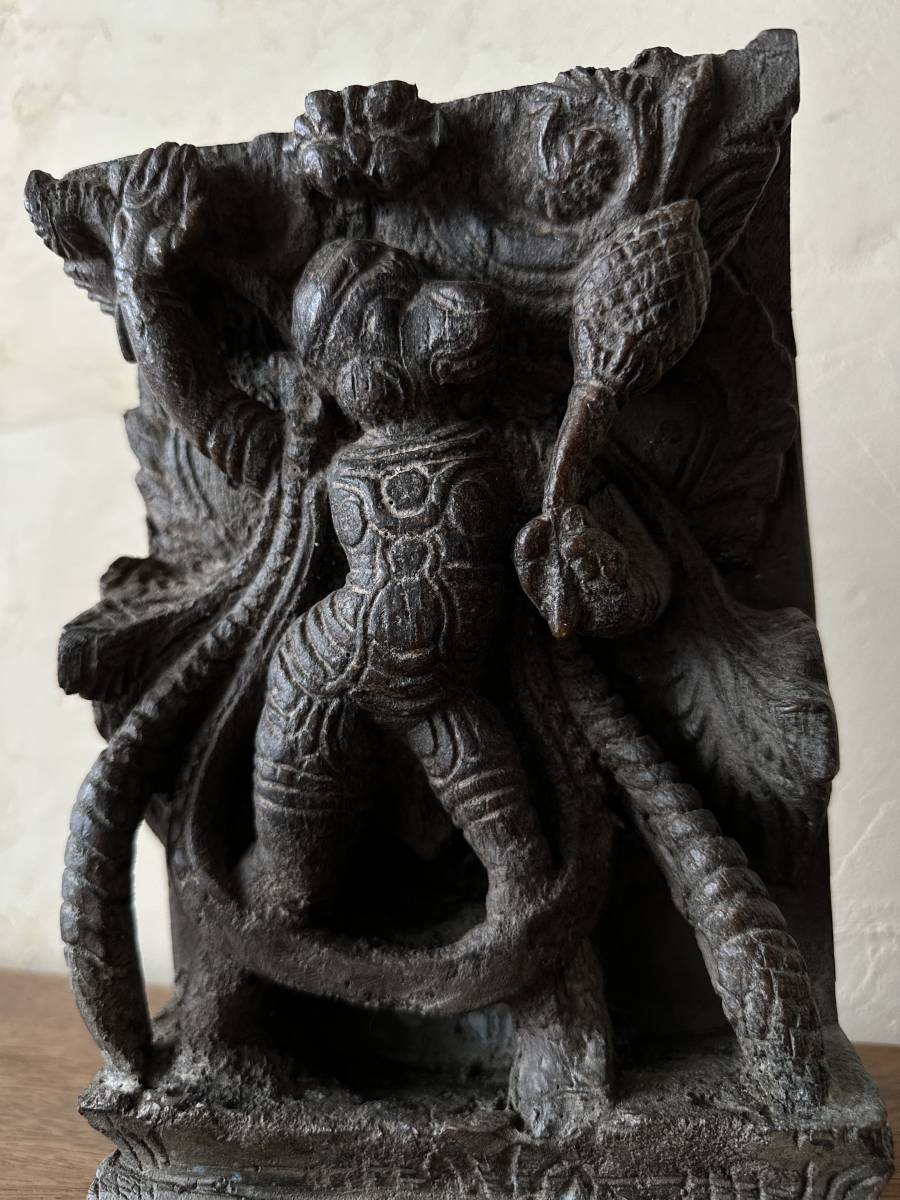 インド アンティーク 木彫り 御守り オブジェ 壁掛け インテリア 古木 