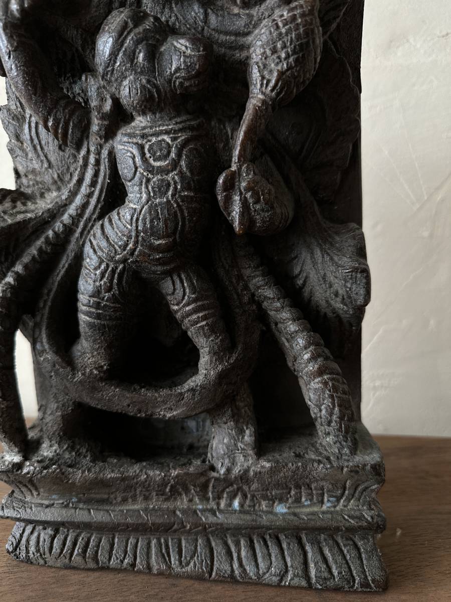 インド　アンティーク　木彫り　御守り　オブジェ　壁掛け　インテリア　古木　朽木　アート　古道具　神様　ヒンドゥー　ハヌマーン　猿_画像4
