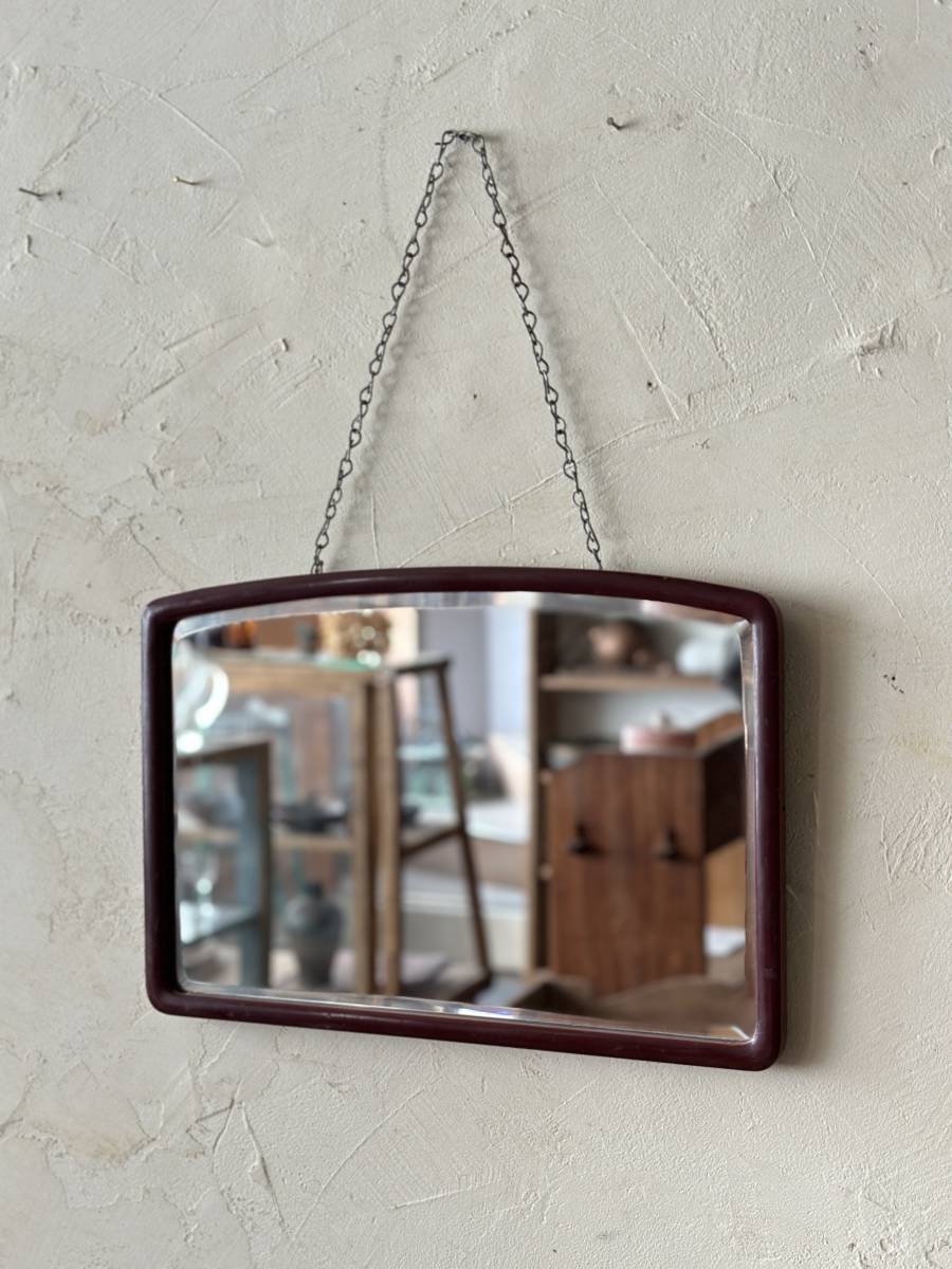 特別セーフ 鏡 ヴィンテージ 木枠 木製 古木 壁掛け ミラー