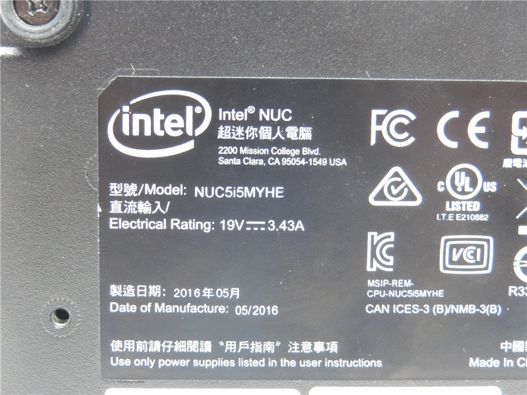 Win10Pro　ミニPC　Intel NUC NUC5i5MYHE Core i5　5300U 2.3GHZ　8GB　新品SSD256GB　MSOffice2021搭載　送料無料_画像5