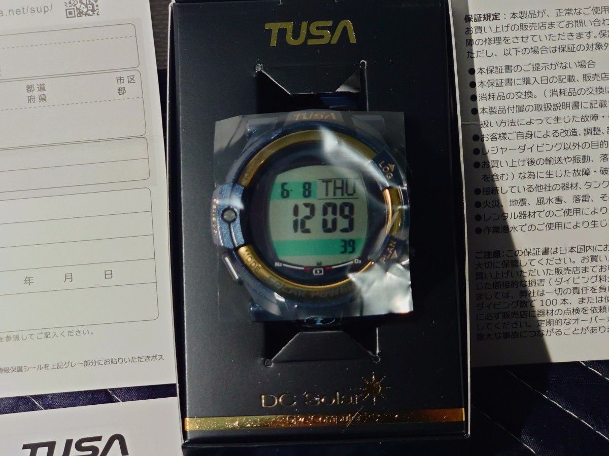 新品　TUSA ダイブコンピューター DC Solar LINK IQ1204 NBG ネイビーゴールド　＆　別売りレンズガード