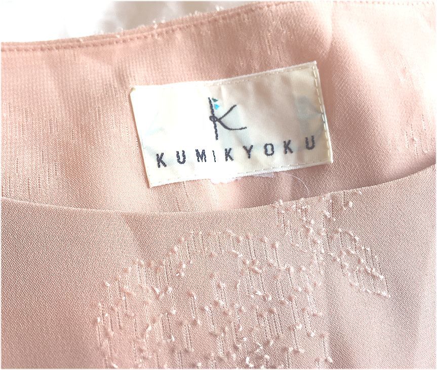 KUMIKYOKU Kumikyoku * Onward * lame . embroidery tia-do flair * blouse * light pink * size 2*M* ceremony * party also * as good as new 