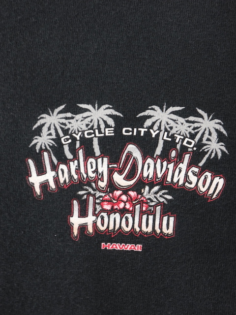 HARLEY DAVIDSON■ホノルル ハワイ ロゴプリントTシャツ ブラック/XL ハーレーダビッドソン 00S HAWAII_画像6