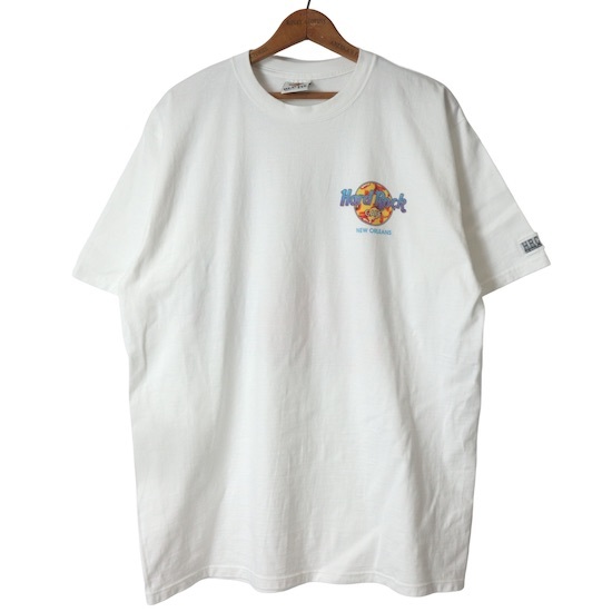 90S■USA製 Hard Rock CAFE ハードロックカフェ プリント Tシャツ ニューオリンズ ホワイト/L