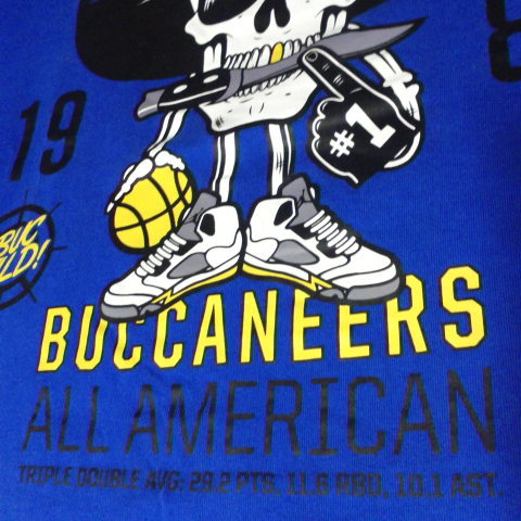 希少 ジョーダン レイニー バッカス Tシャツ XL ブルー Jordan LANEY BUCS バッカニアーズ High School Buccaneers Basketball 高校_画像7