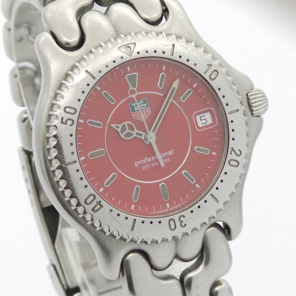 1円 TAG HEUER タグホイヤー WG111C セル QZ 動作品 赤 KN0590T(YY 74