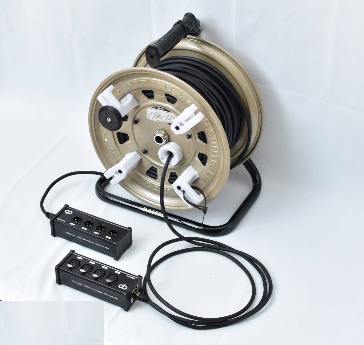 4ch 50m PAマルチケーブル リール付!サブリール付き! Ethernet (LAN)ケーブル流用品