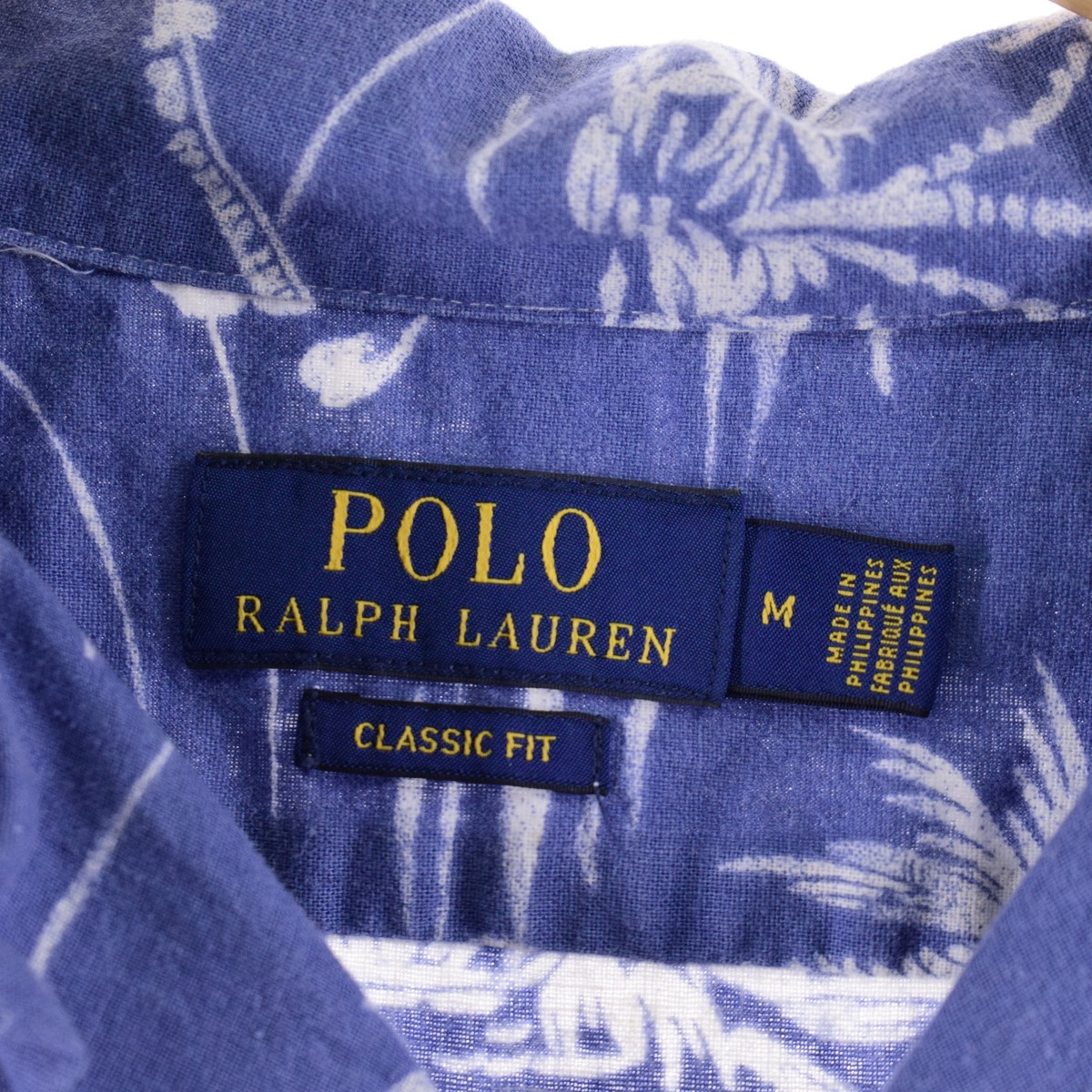 古着 ラルフローレン Ralph Lauren CLASSIC FIT クラシックフィット 総柄 オープンカラー ハワイアンアロハシャツ メンズM /eaa342597_画像3