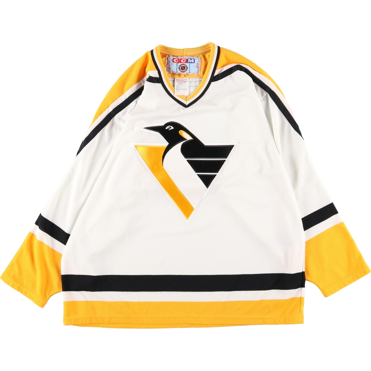 古着 CCM NHL PITTSBURGH PENGUINS ピッツバーグペンギンズ ゲームシャツ ホッケーシャツ カナダ製 メンズXL /eaa346444