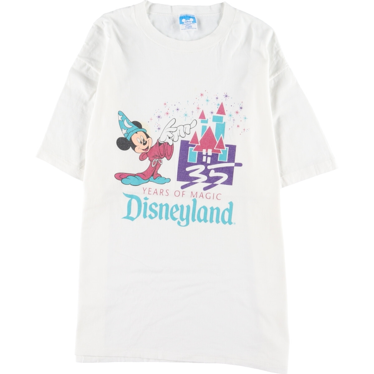 古着 90年代 DISNEYLAND 35TH YEARS OF MAGIC イヤーズオブマジック キャラクタープリントTシャツ USA製 メンズXL ヴィンテージ /eaa346636