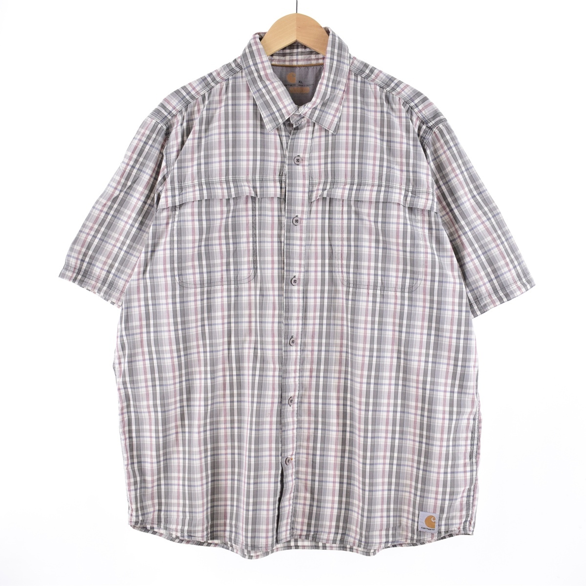 古着 カーハート Carhartt RELAXED FIT 半袖 チェックシャツ メンズXL /eaa348219_画像1