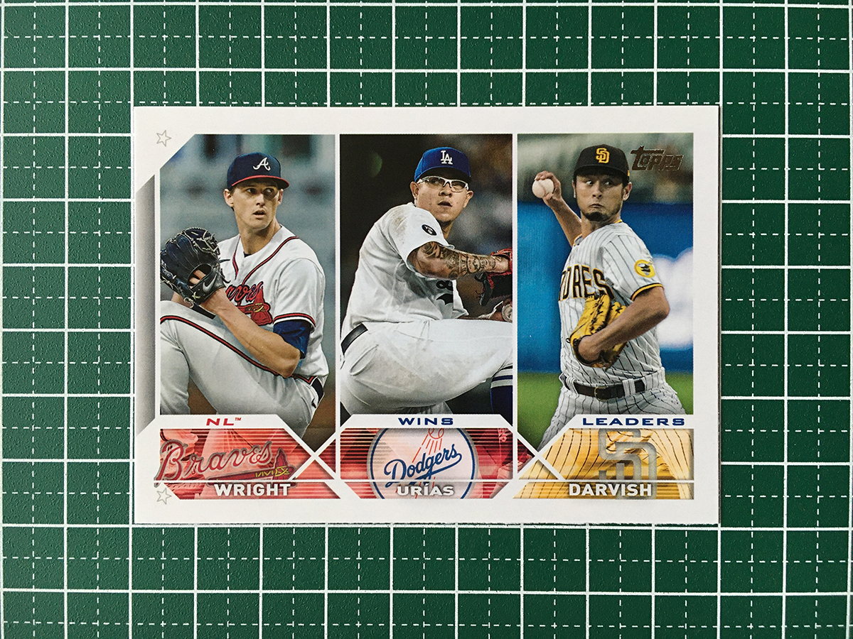 ★TOPPS MLB 2023 SERIES 1 #284 KYLE WRIGHT／JULIO URIAS／ダルビッシュ有／YU DARVISH ベースカード「LEAGUE LEADERS」★_画像1