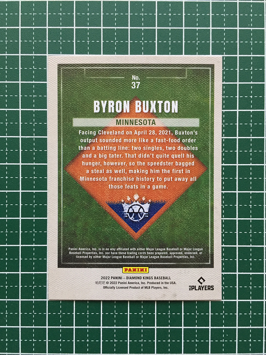 ★PANINI MLB 2022 DIAMOND KINGS #37 BYRON BUXTON［MINNESOTA TWINS］ベースカード「BASE」★_画像2