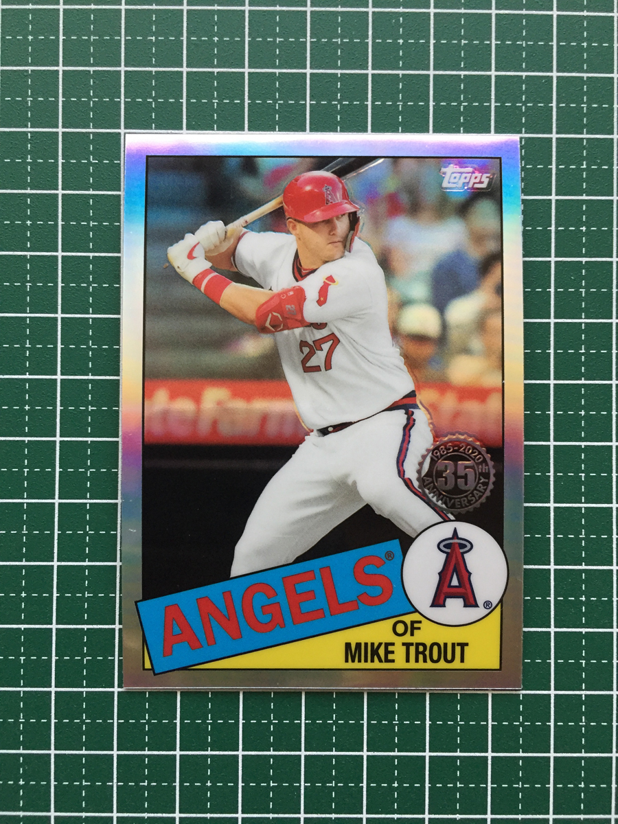 ★TOPPS CHROME MLB 2020 #85TC-1 MIKE TROUT［LOS ANGELES ANGELS］インサートカード「1985 TOPPS BASEBALL」★_画像1