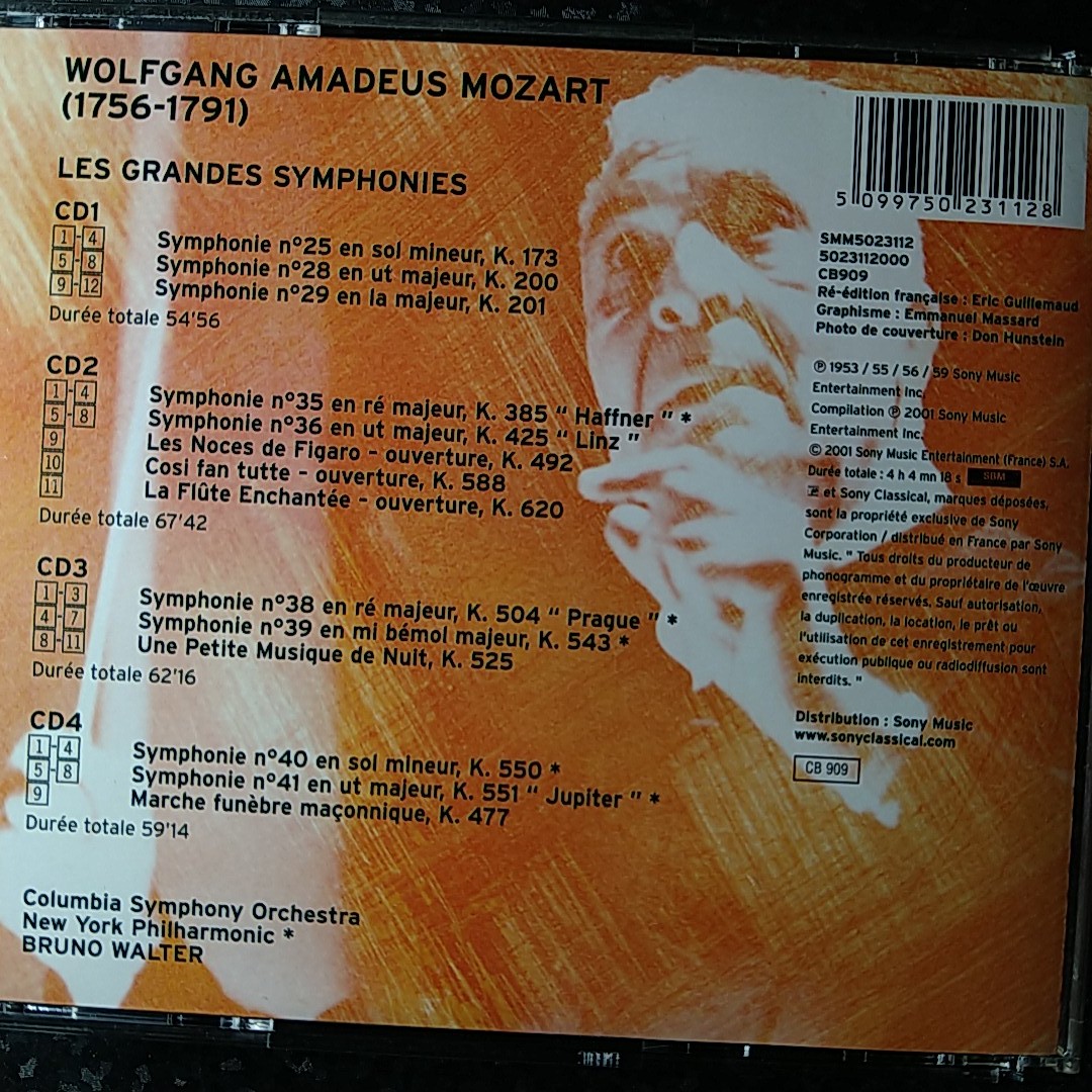 f（4CD）ワルター モーツァルト 交響曲選集 Bruno Walter Mozart Les Grandes Symphoniesの画像2