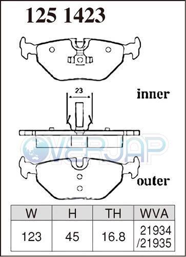 M1211421 / 1251423 DIXCEL Mタイプ ブレーキパッド 1台分set BMW E46AM20/AV22/AV25/AM28 1999/11～2005/11 318i/320i/325i/328i Touring_画像3