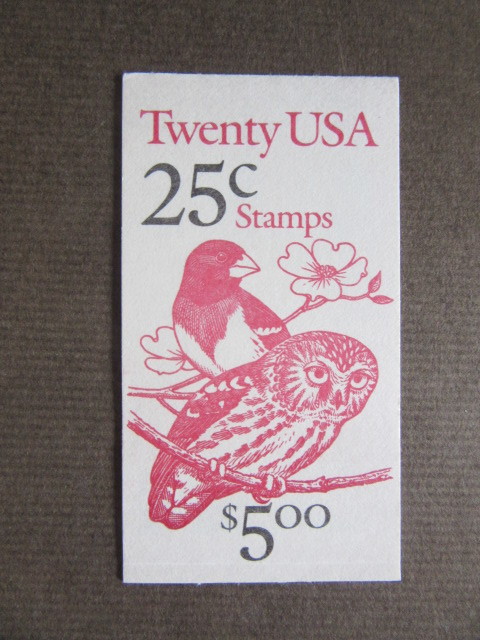 アメリカ　切手帳　５.０$　鳥の図柄 25¢×20枚　未使用　5/E6_画像1