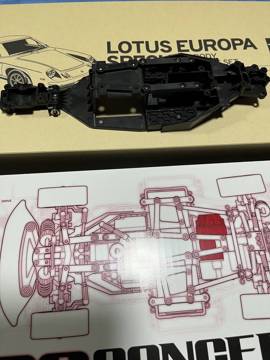 タミヤ M-08 CONCEPT(組み立て途中) /ロータスヨーロッポ　ボディ(未組立)_画像5