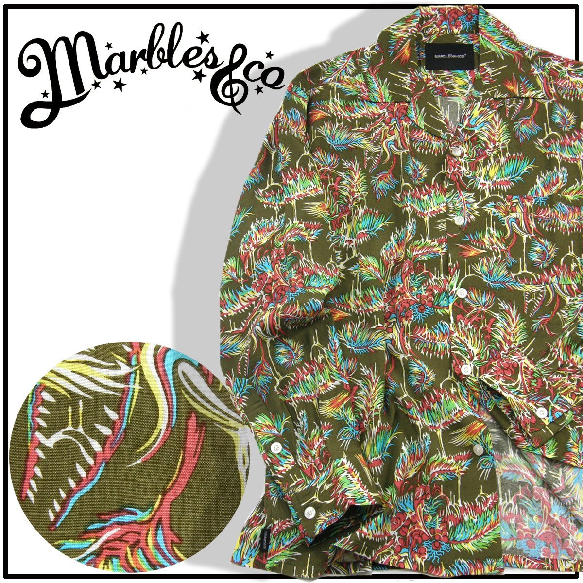 数量限定価格!! 新品 Marbles 【カニバルフラワー】長袖 アロハ シャツ 日本製 定価3万6300円 オリーブ レーヨン 洗濯可 352033マーブルズ TMT ベドウィン アロハシャツ 数量限定価格!! 新品 Marbles 【カニバルフラワー】長袖 アロハ シャツ 日本製 定価3万6300円 オリーブ レーヨン 洗濯可 352033マーブルズ TMT ベドウィン アロハシャツ